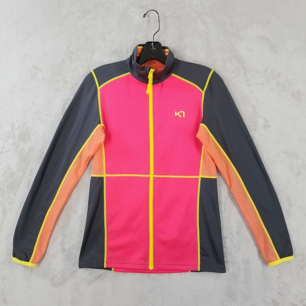 Kari Traa Full Zip Jacket Womens Medium Pink Very Good‎ Fleece Mesh Ski